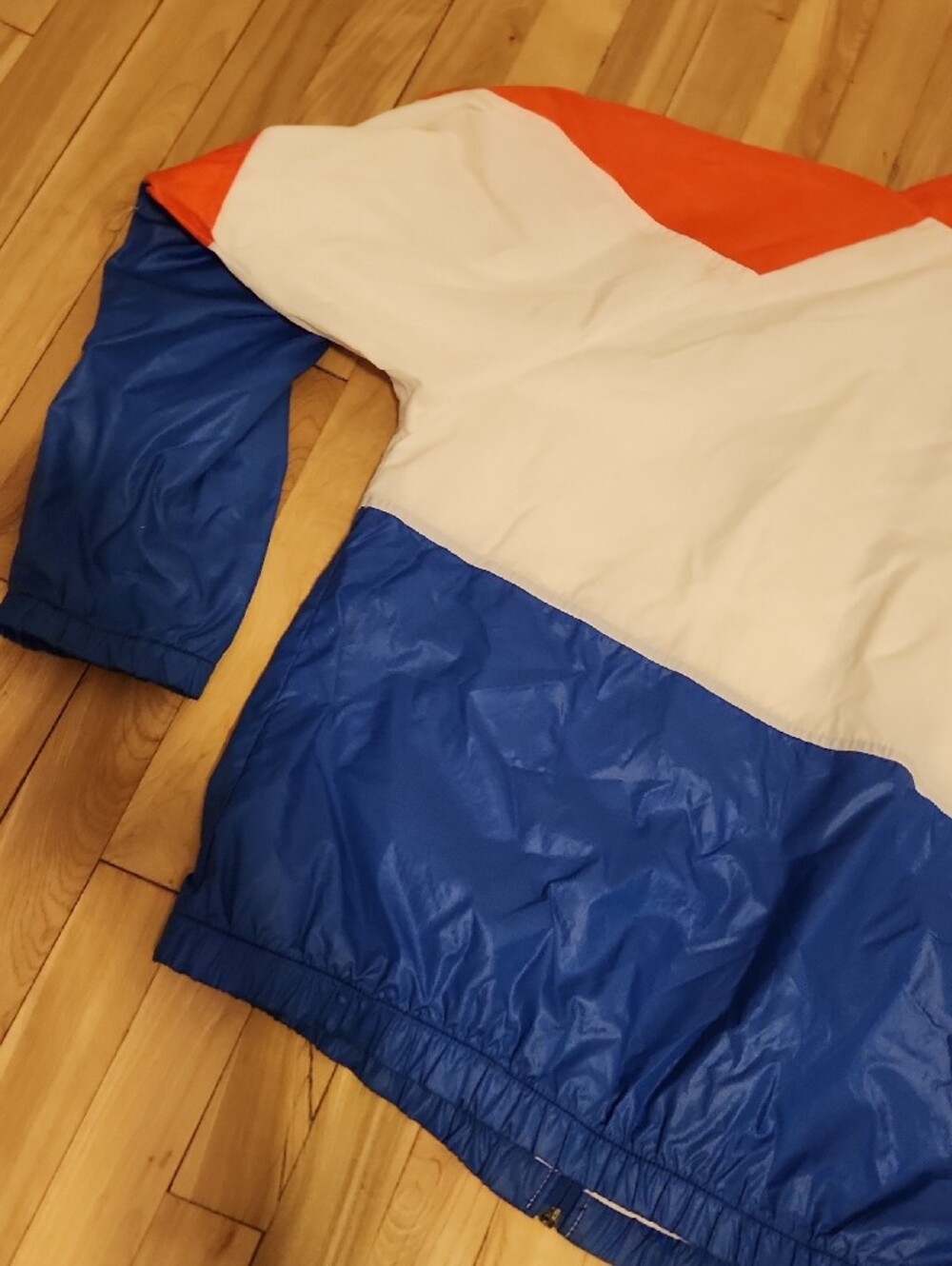 Vintage Oilers Blue/White/Orange Colorblock Windbreaker Jacket - NHL Inspired - Picture 11 of 16